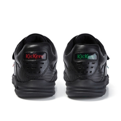 Kickers Reasan Strap Leather Youth Boys School Shoes Black inner lining detail