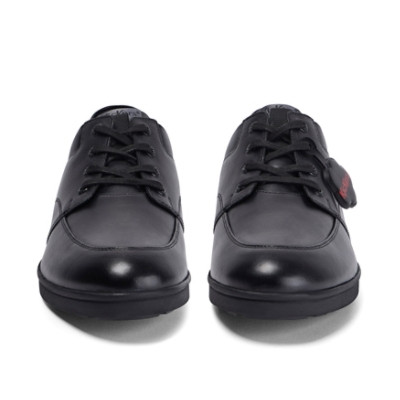 Kickers Troiko Lace Leather Adult Mens School Shoes Black back view