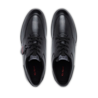 Kickers Troiko Lace Leather Adult Mens School Shoes Black sole detail