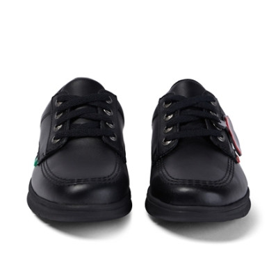 Kickers Kelland Lo Lace Leather Adult School Shoes Black back view