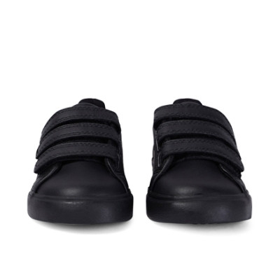 Kickers Tovni Trip Leather Infant School Shoes Black back view