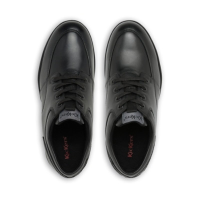 Kickers Troiko Lace Leather Youth Boys School Shoes Black sole detail