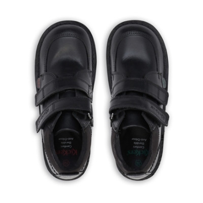 Kickers Kick Hi Leather Junior School Boots Black sole detail
