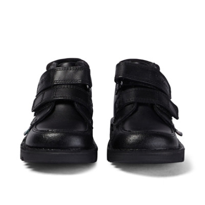Kickers Kick Hi Leather Infant School Boots Black back view