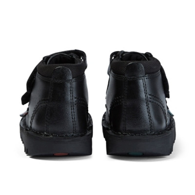 Kickers Kick Hi Leather Infant School Boots Black inner lining detail