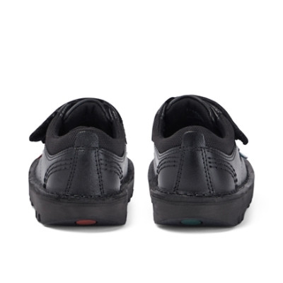 Kickers Kick Lo Leather Infant School Shoes Black inner lining detail