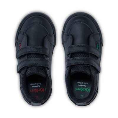 Kickers Tovni Twin Vel Leather Infant School Shoes Black sole detail