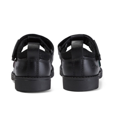 Kickers Lachly T Bar Leather Infant Girls School Shoes Black inner lining detail