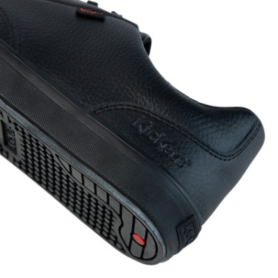 Kickers Tovni Tumble Leather Mens Shoes Black front view