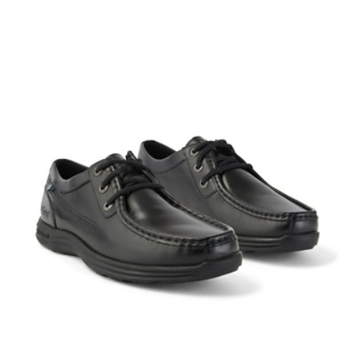 Kickers Reasan Moc Leather Mens Shoes Black top view
