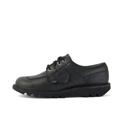 Kickers Kick Lo Vegan Mens Shoes Black angled front view