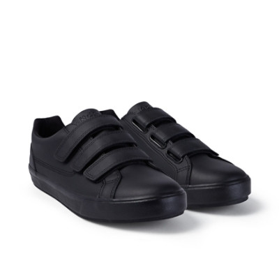 Kickers Tovni Trip Leather Mens Shoes Black top view