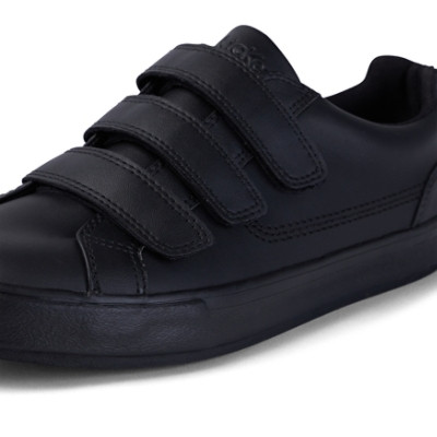 Kickers Tovni Trip Leather Mens Shoes Black side view detail