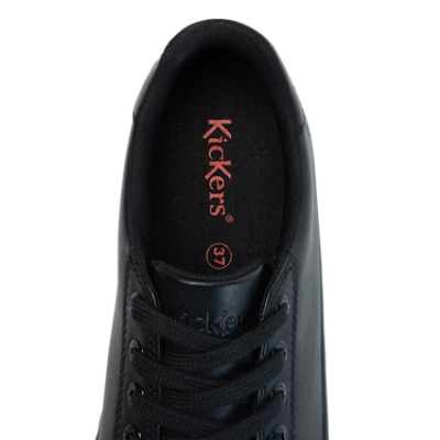 Kickers Tovni Stack Leather Womens Shoes Black front view