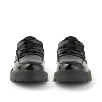Kickers Kori Loafer Leather Womens Shoes Black back view