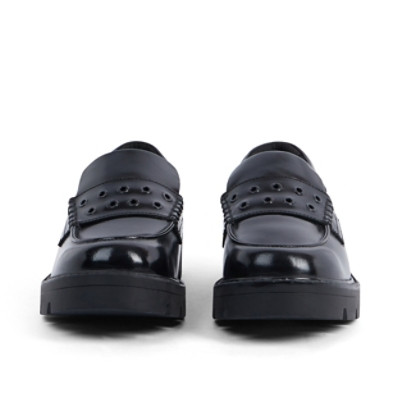 Kickers Kori Loafer Rivet Leather Womens Shoes Black back view