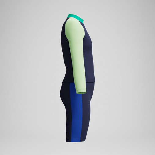 Speedo Long Sleeve Colorblock Rash Guard & Jammer Set