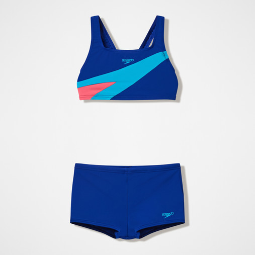Speedo Girls Hyperboom Butterfly Back Bikini Set Navy/teal