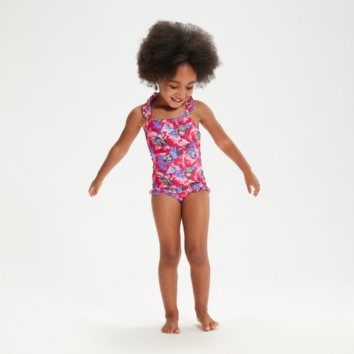 Speedo Girls Learn to Swim Printed Frill Thinstrap