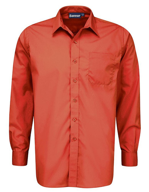 Red Shirt. Boys Twin Pack Long Sleeve School Shirt (Banner) (911350)