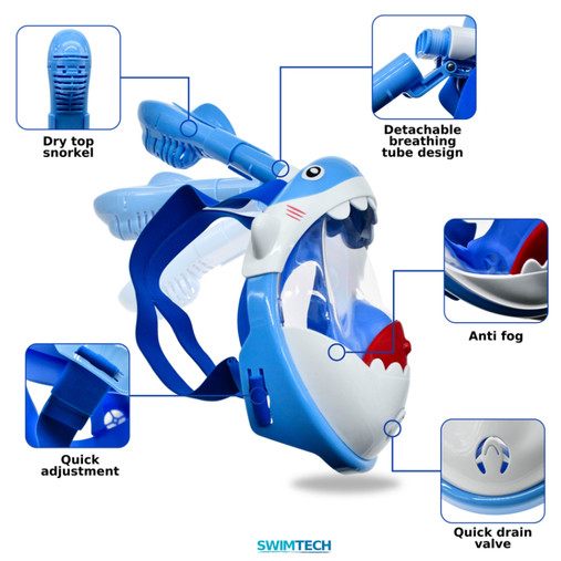 SwimTech Full Face Snorkel Mask - Kids
