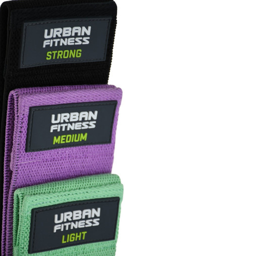 Urban Fitness Fabric Resistance Band Loop (Set of 3) 15 Inch
