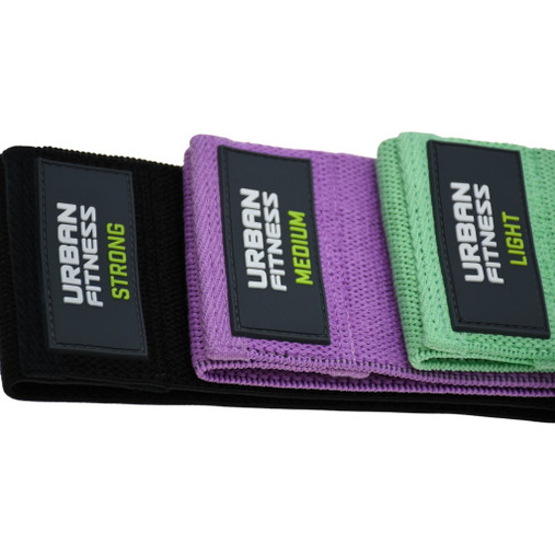 Urban Fitness Fabric Resistance Band Loop (Set of 3) 15 Inch