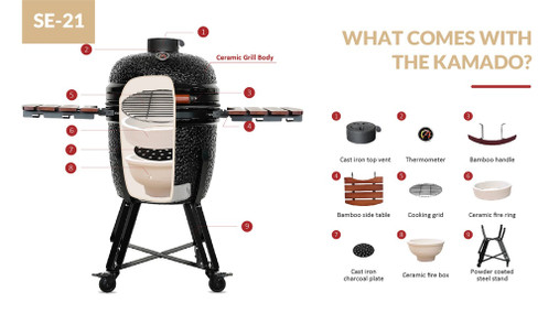 SAC 21" KAMADO Ceramic Grill