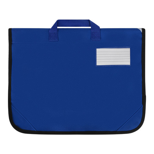 Zeco school book bag in royal blue, back view