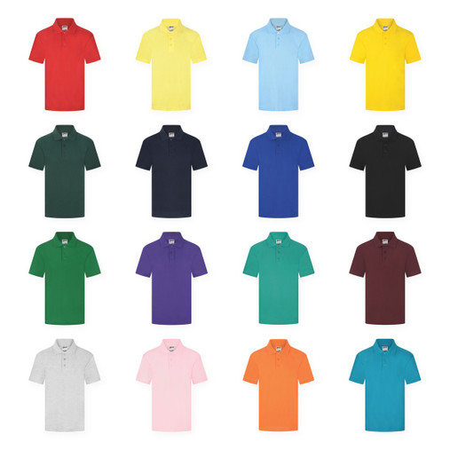 Zeco school polo shirt in all 16 colours