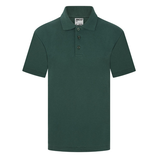 Zeco school polo shirt in bottle green