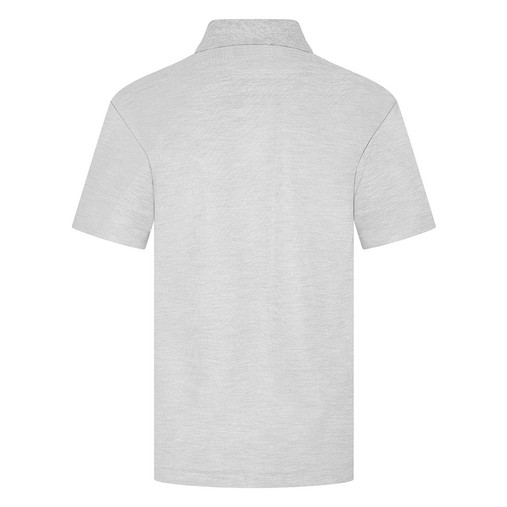 Zeco school polo shirt in grey, back view
