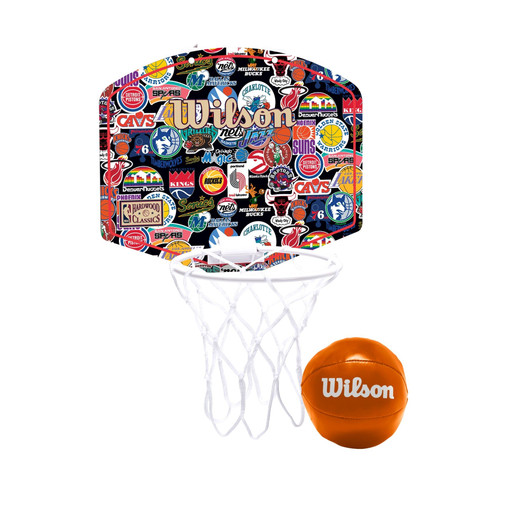 Wilson NBA Team Retro Mini Basketball Hoop in Multi