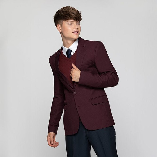 Boys Signature Blazer (Banner) in Maroon