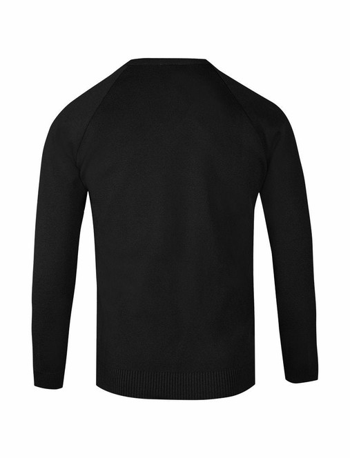 50/50 V-Neck School Jumper (Banner) in Black