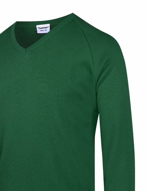 50/50 V-Neck School Jumper (Banner) in Bottle