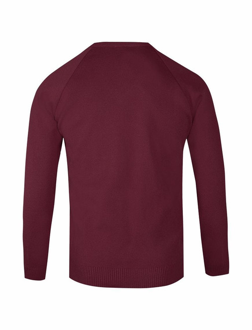 50/50 V-Neck School Jumper (Banner) in Maroon