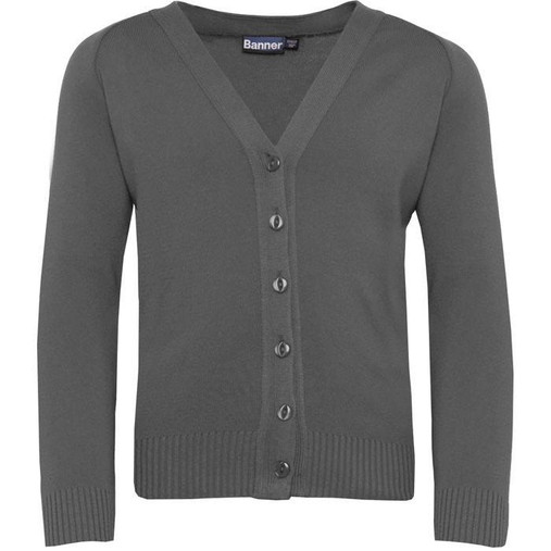 50/50 School Cardigan (Banner) in Mid Grey