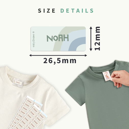 Easy2Name name sticker size: 26.5 x 12 mm