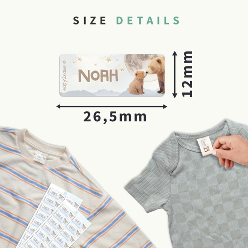 Easy2Name name sticker size: 26.5 x 12 mm