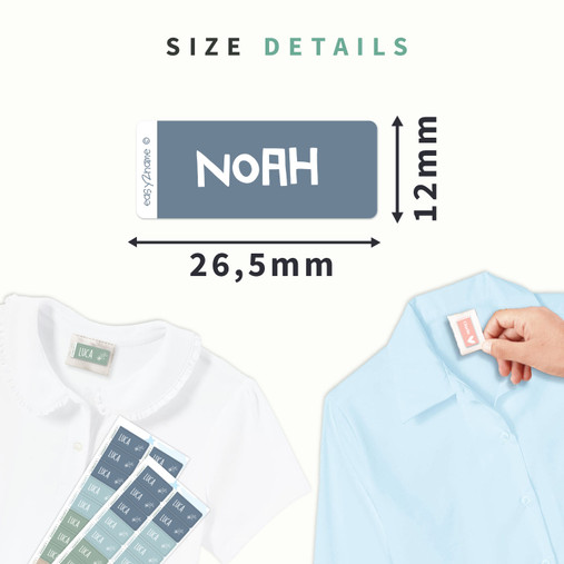 Easy2Name name sticker size: 26.5 x 12 mm