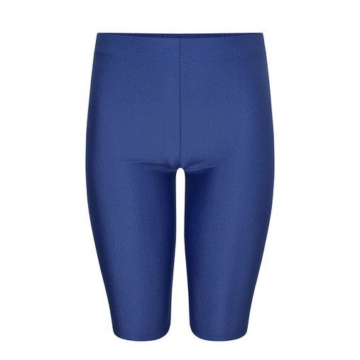 Zeco girls shiny lycra school shorts in royal blue