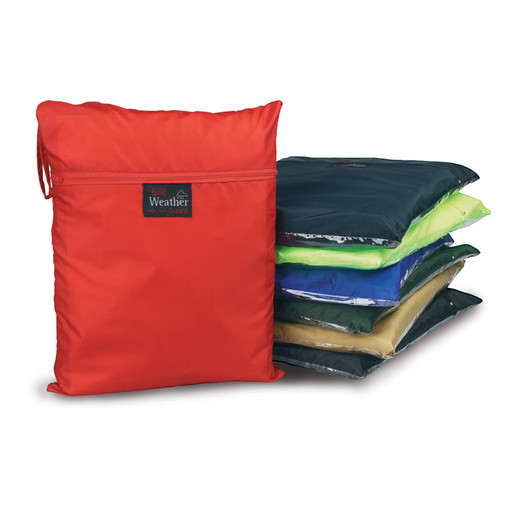 Five Result waterproof rain suit carry cases showing full colour range – R095X set
