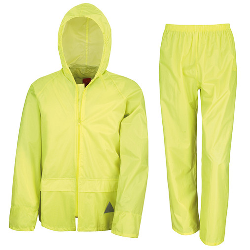 Result Men's Heavyweight Waterproof Jacket & Trouser Set Raincoat (R95A) Yellow