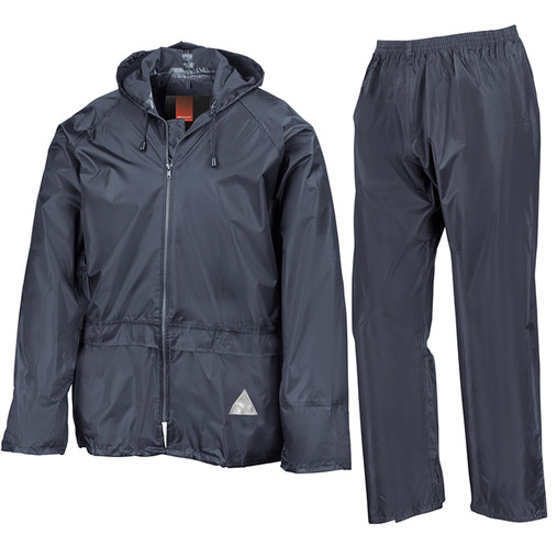 Result R095X waterproof jacket and trouser set in navy – men’s and women’s rainwear