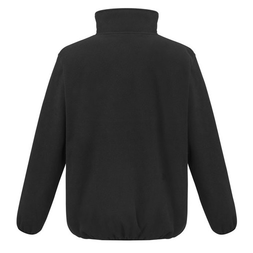 Black heavy duty microfleece work jacket with zip through collar and zipped pockets