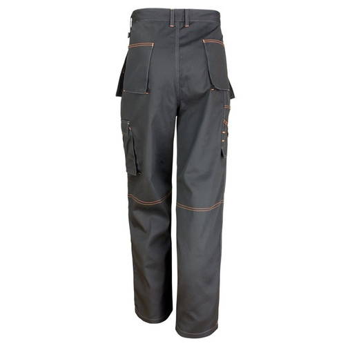 Black lightweight work trousers with removable holster pockets, cargo pocket and knee pad pockets
