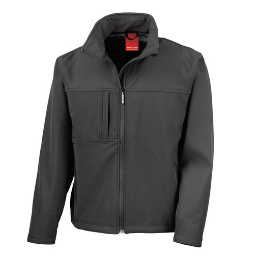 Result Classic softshell jacket with zip-through collar, zipped chest pocket and shaped hem