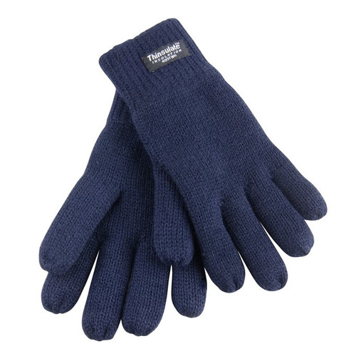 Pair of children's navy knitted gloves lined with Thinsulate