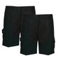 2pk Cargo Boys Elastic Back School Shorts (3 - 13 Yrs) Black